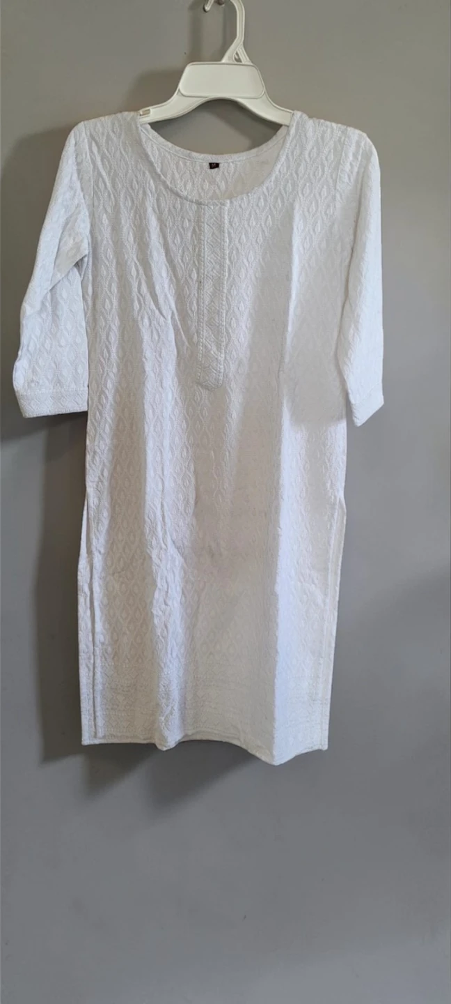 White Embroidered Kurta - photo 2