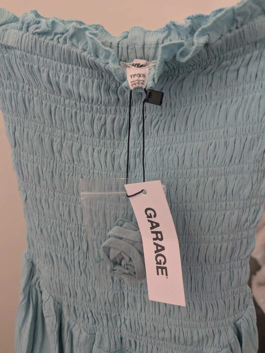 GARAGE Blue Smocked Sundress TP/XS - photo 2