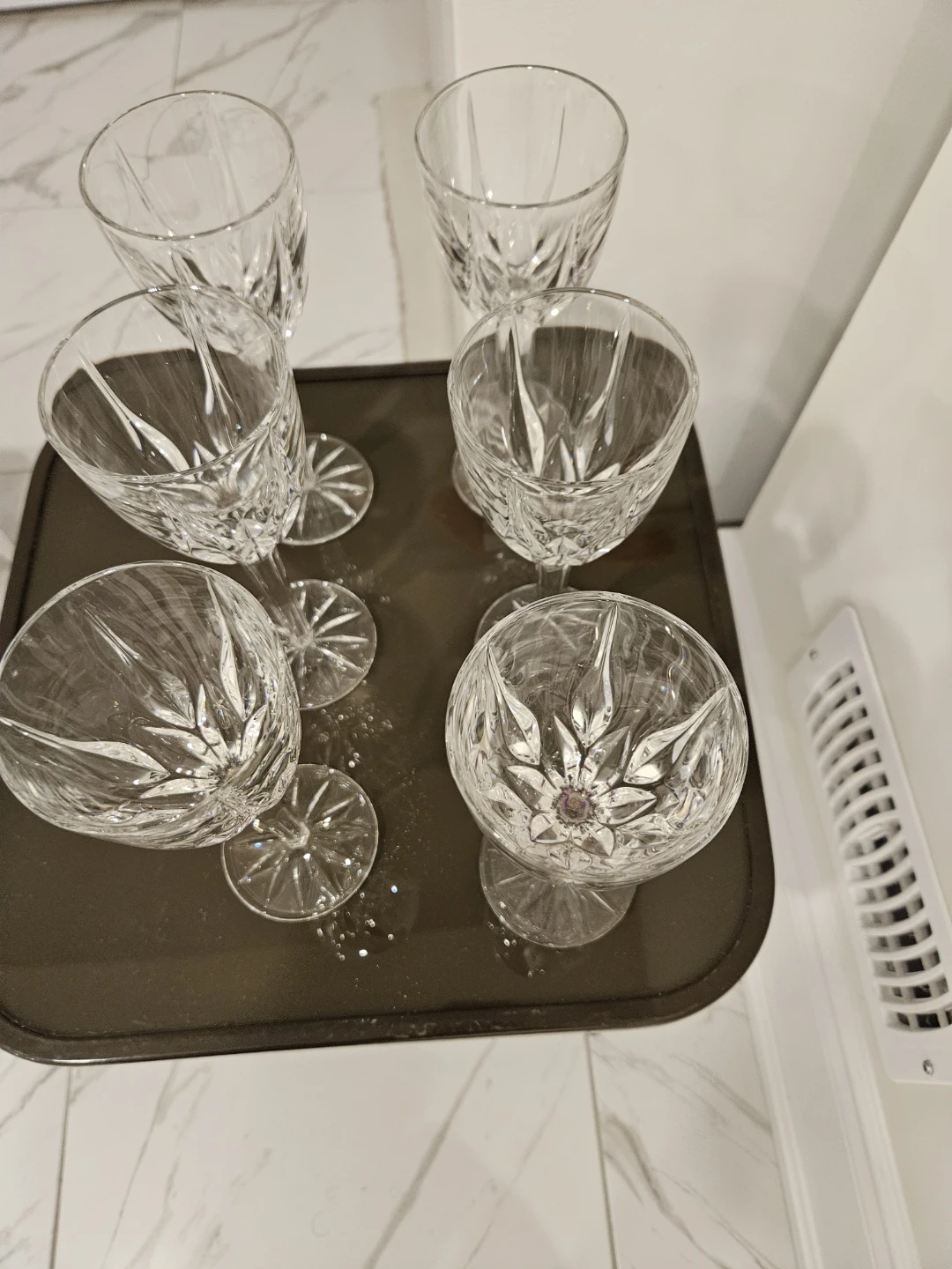 Set of 6 Crystal Cut Wine Glasses - photo 3