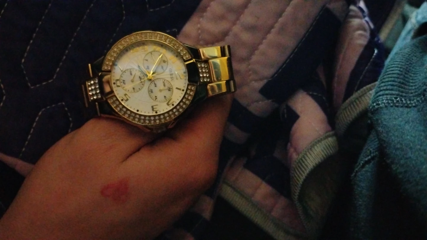 Guess Women's Gold Tone Crystal Majesty Watch