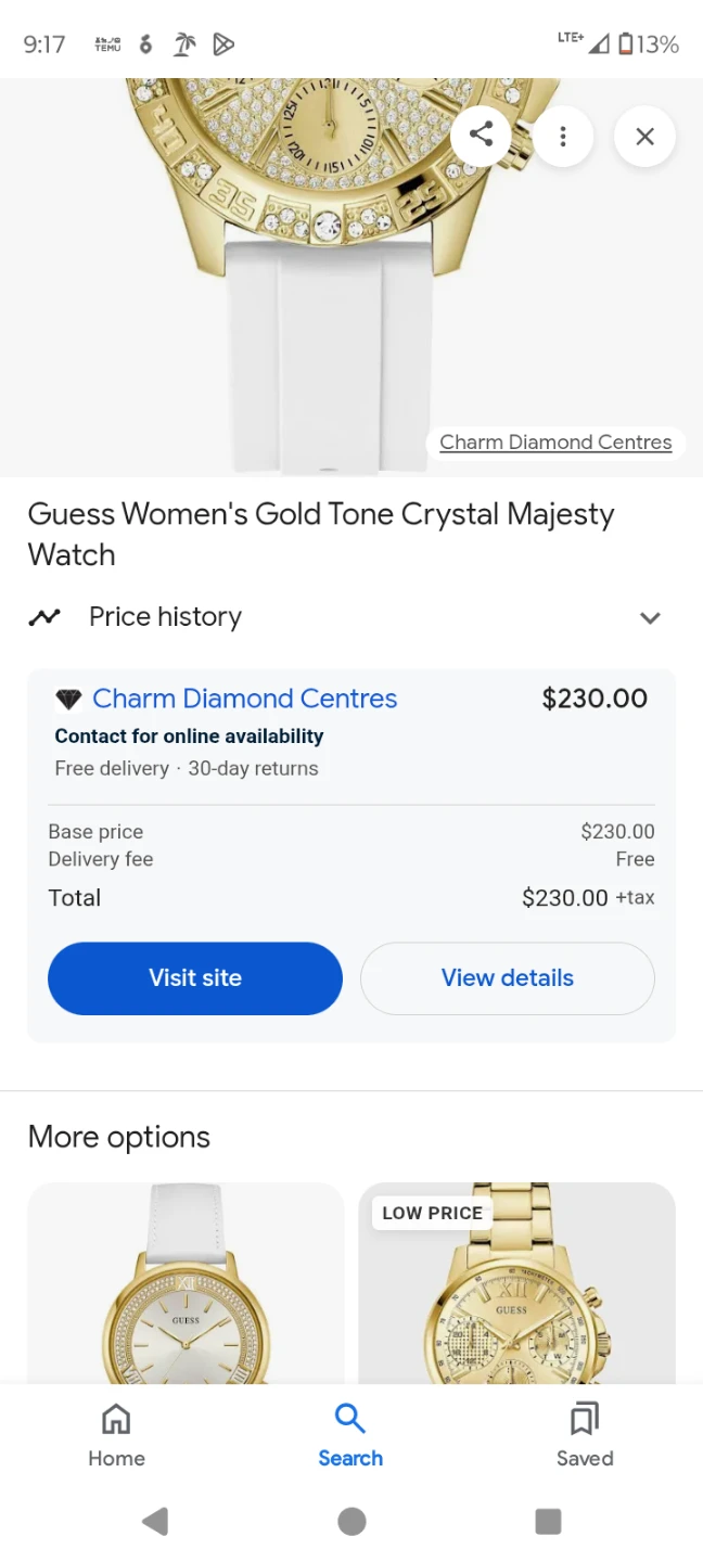 Guess Women's Gold Tone Crystal Majesty Watch - photo 2