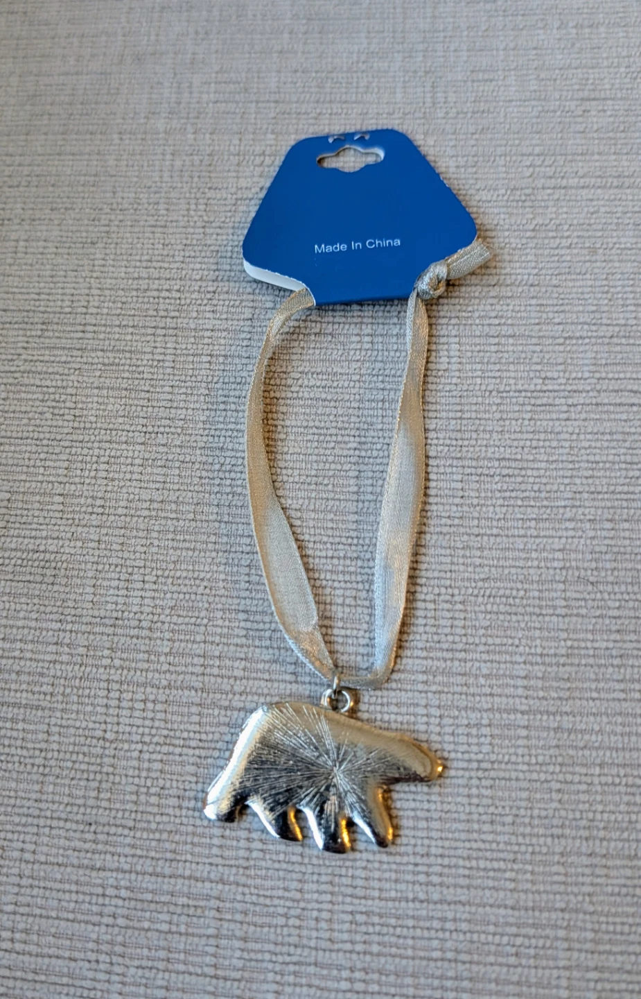 Brand New Silver Bells Stone Polar Bear Ornament - photo 2