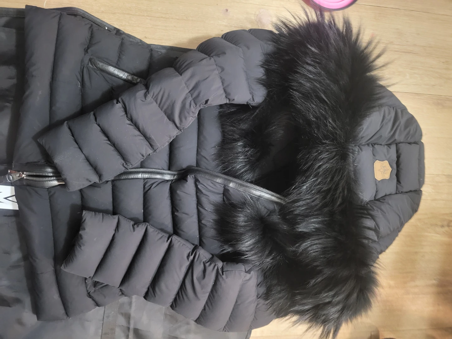 Mackage Black Down Puffer Coat with Fur Hood - photo 2