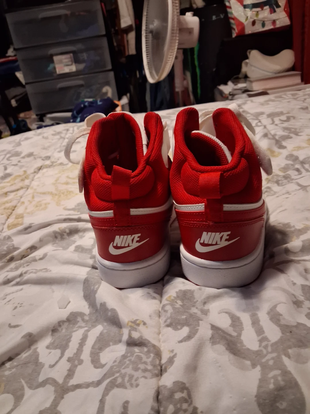 Nike Court Vision Mid Red White High Top Sneakers
