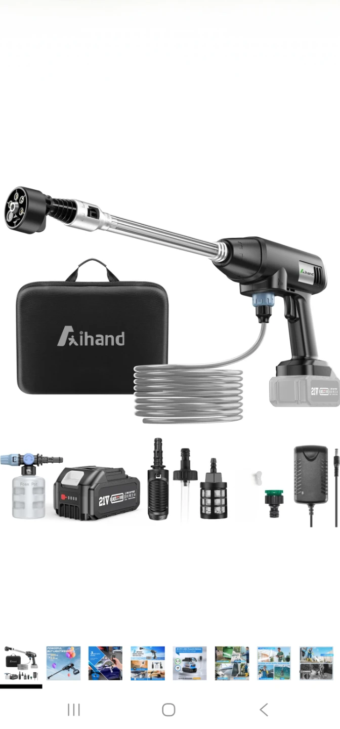 Aihand Cordless Pressure Washer, 986PSI Portable - photo 3