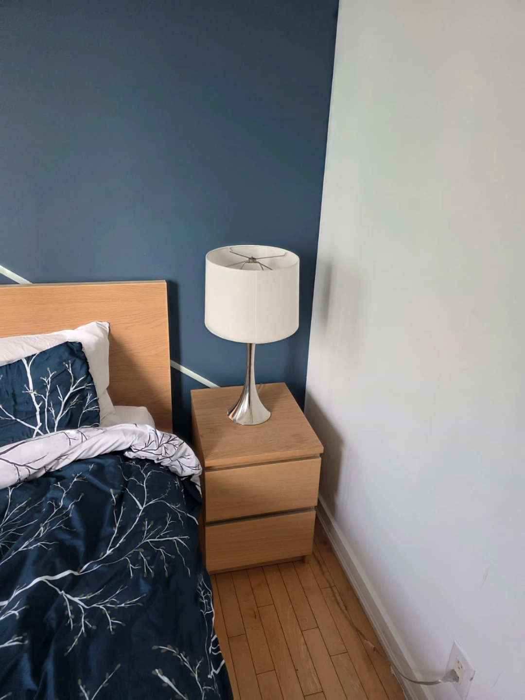 Wooden Nightstand with Two Drawers - photo 3