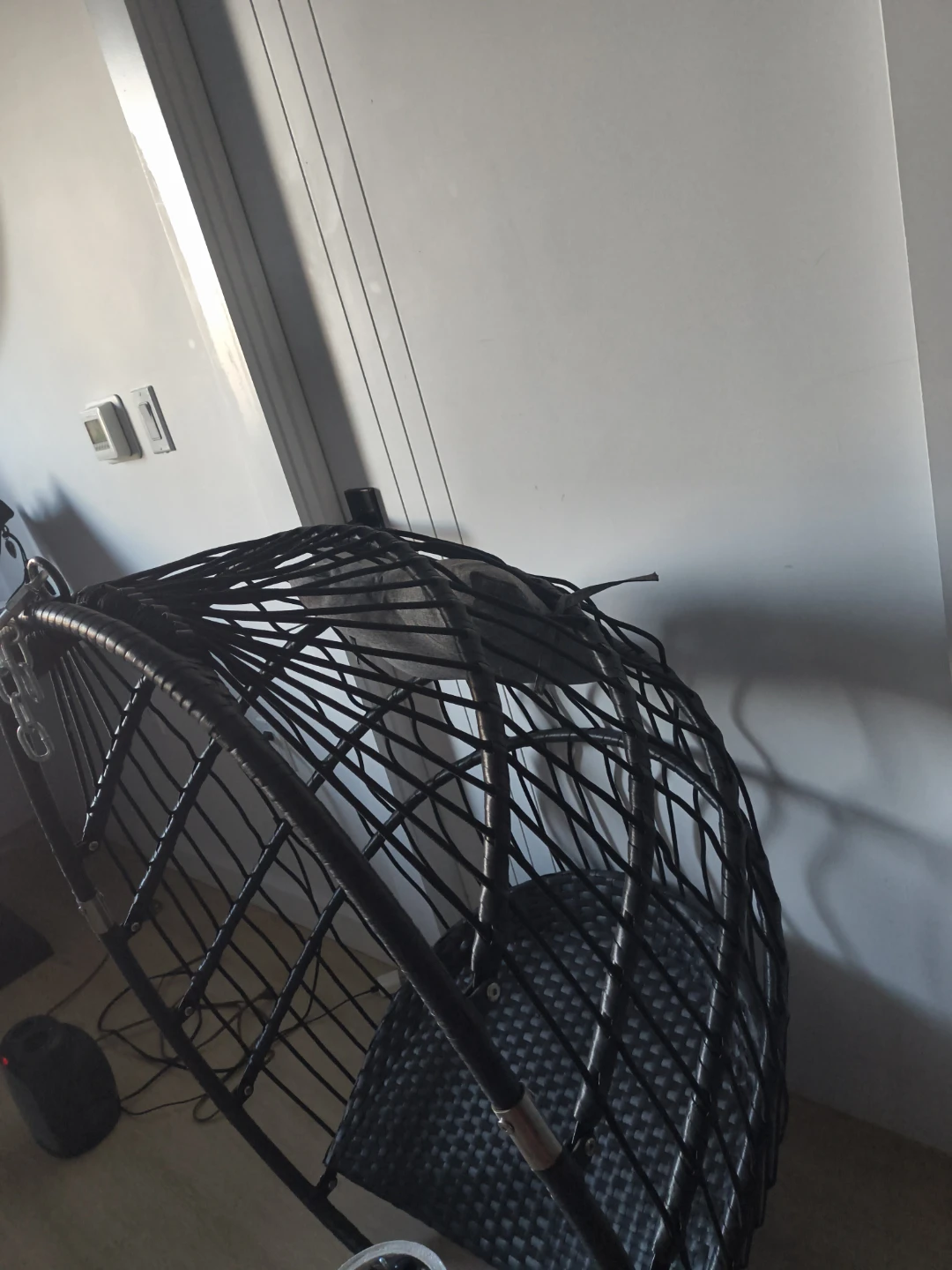 Black Wicker Hanging Egg Chair with Cushion - photo 3