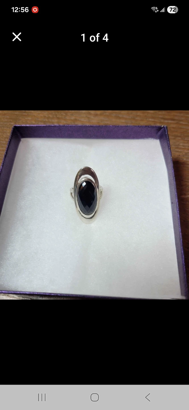 Himalayan Gems Sterling Silver Black Spinel ring