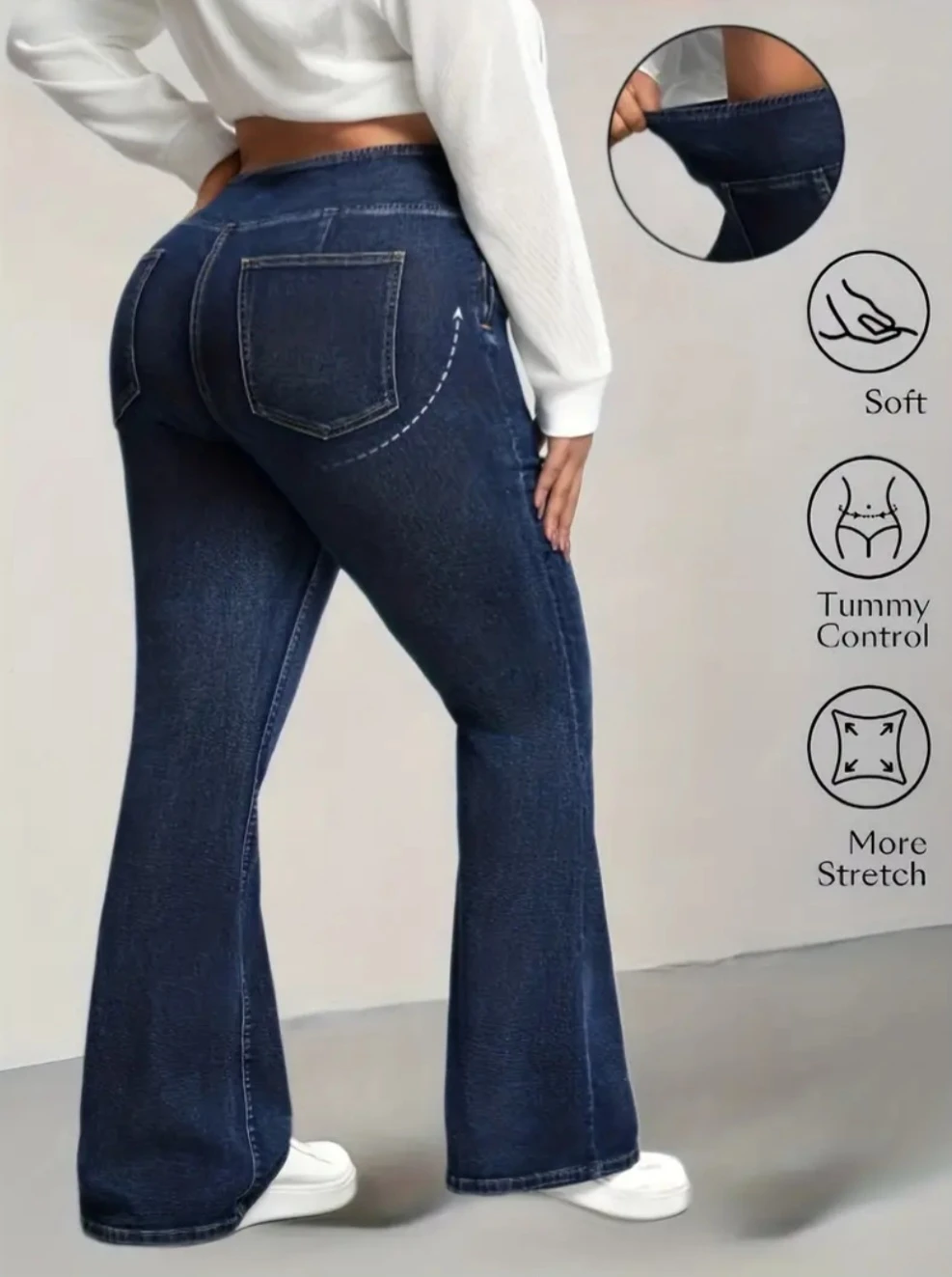 Curve & Plus Dark Wash Flared Jeans Size 18 - photo 2