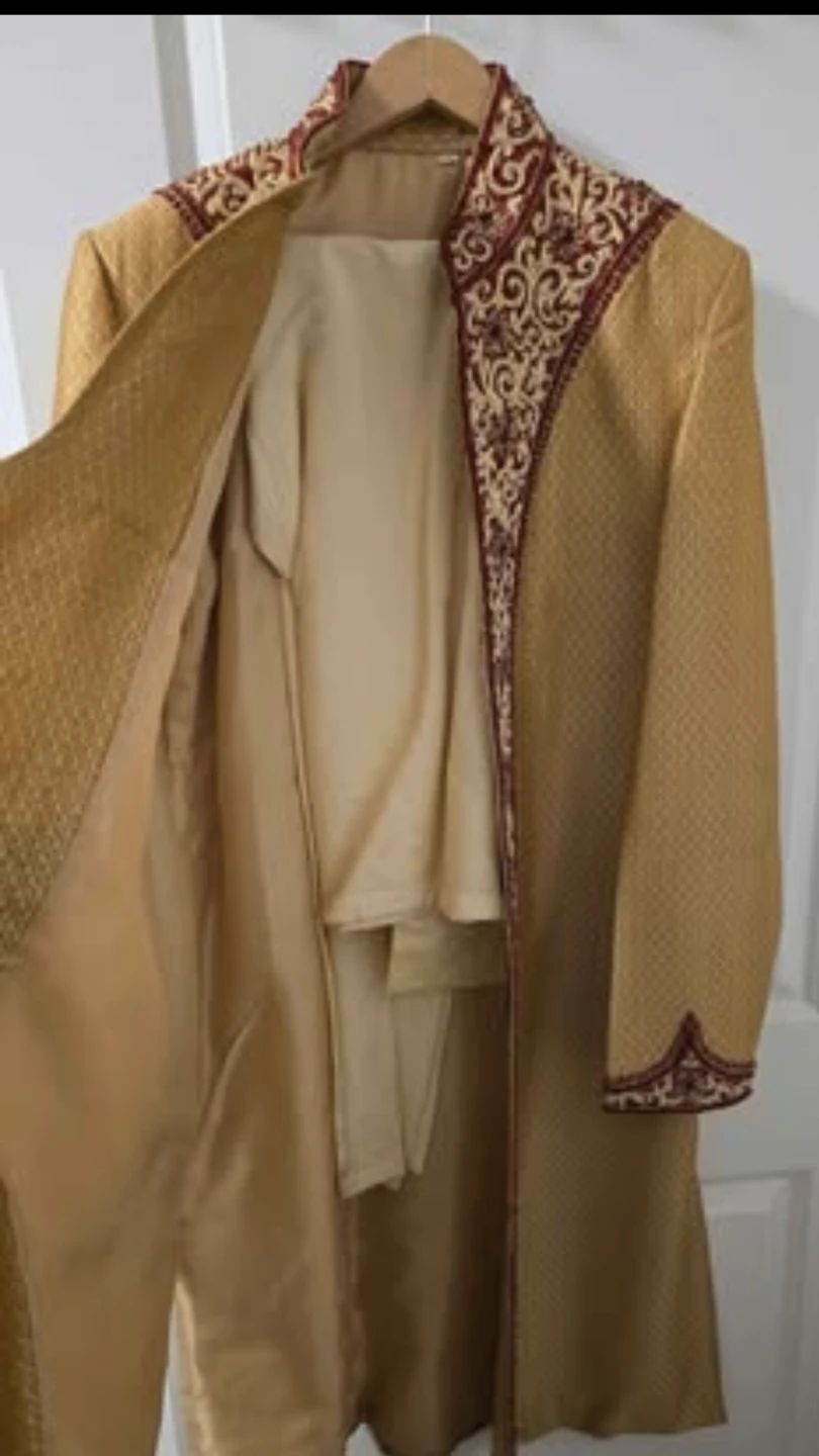 Groom Gold Sherwani with Trousers