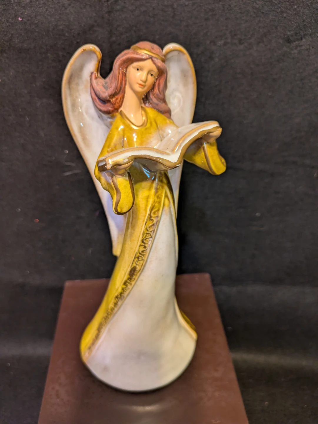 Ceramic Angel Figurine with Book