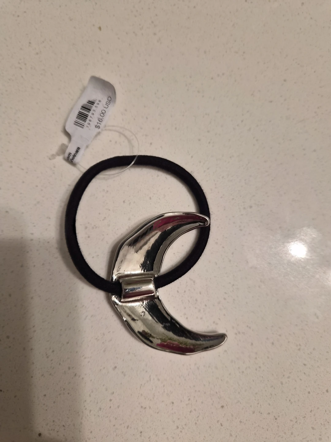 Free People Silver Crescent Moon Hair Tie - photo 2