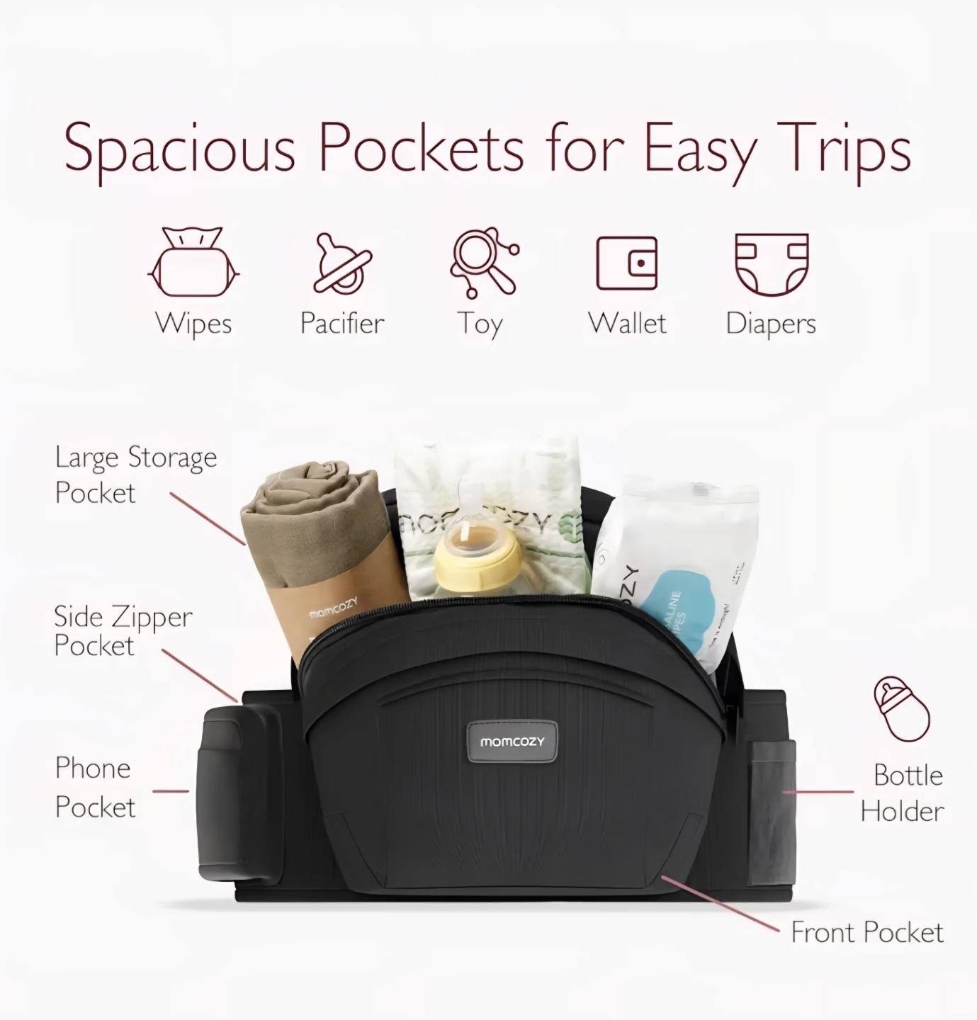 Momcozy Baby Carrier Hip Seat Large - photo 3
