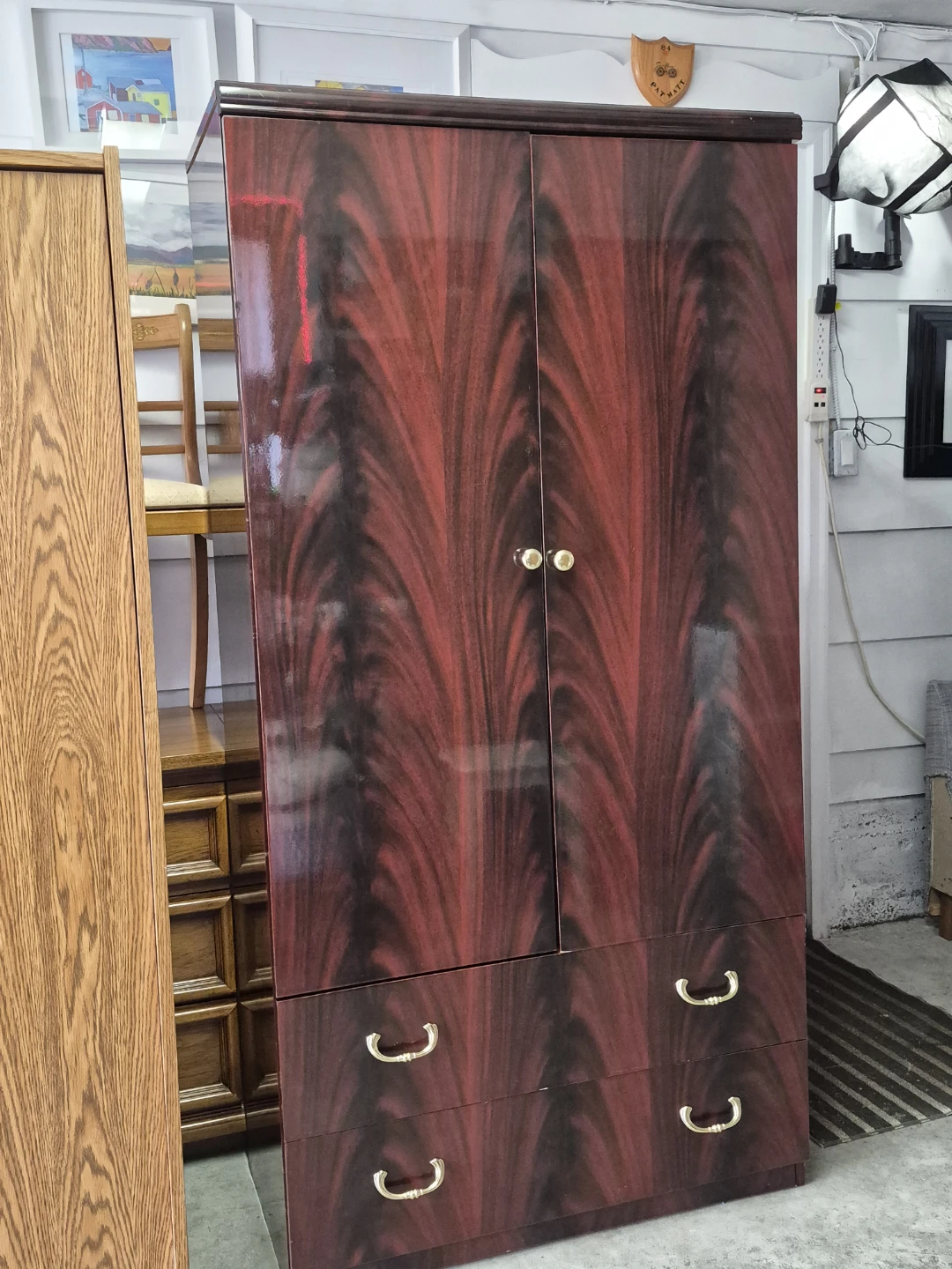 Two-door armoire with drawers
