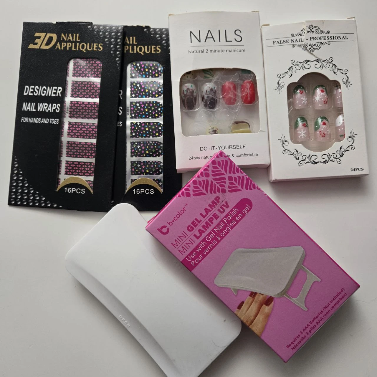 B.color Mini Gel Lamp and Nail Wraps/Press-Ons