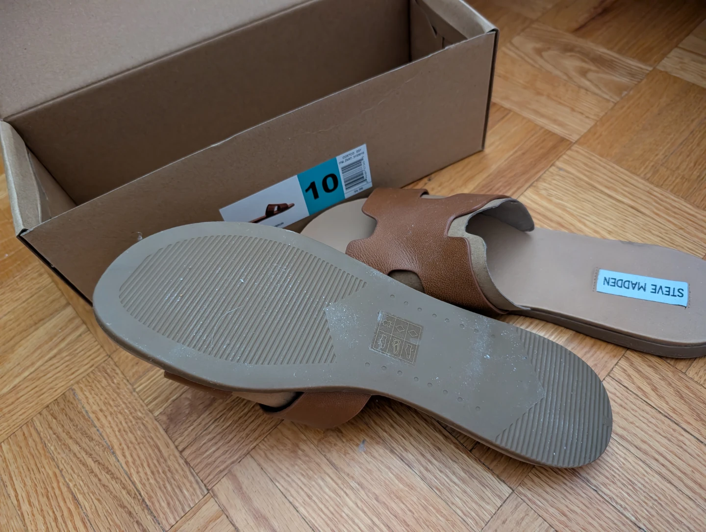 Steve Madden Women's Size 10 Brown Slide Sandals
