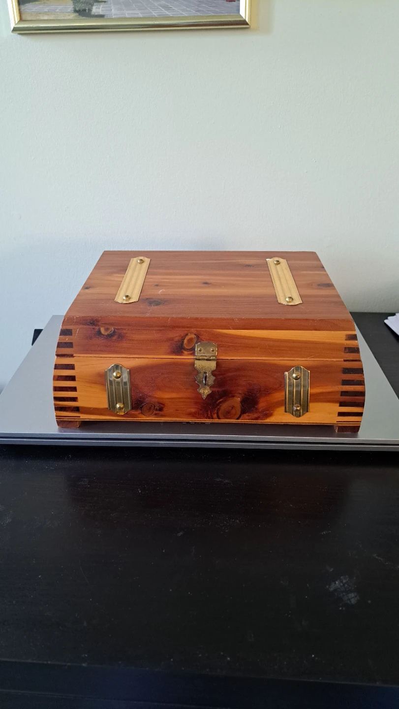 Wooden Trinket Box with Mirrored Lid - photo 3