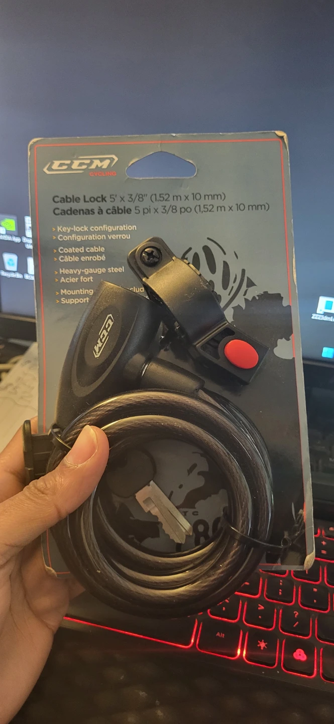CCM Cycling Cable Lock 5' x 3/8"