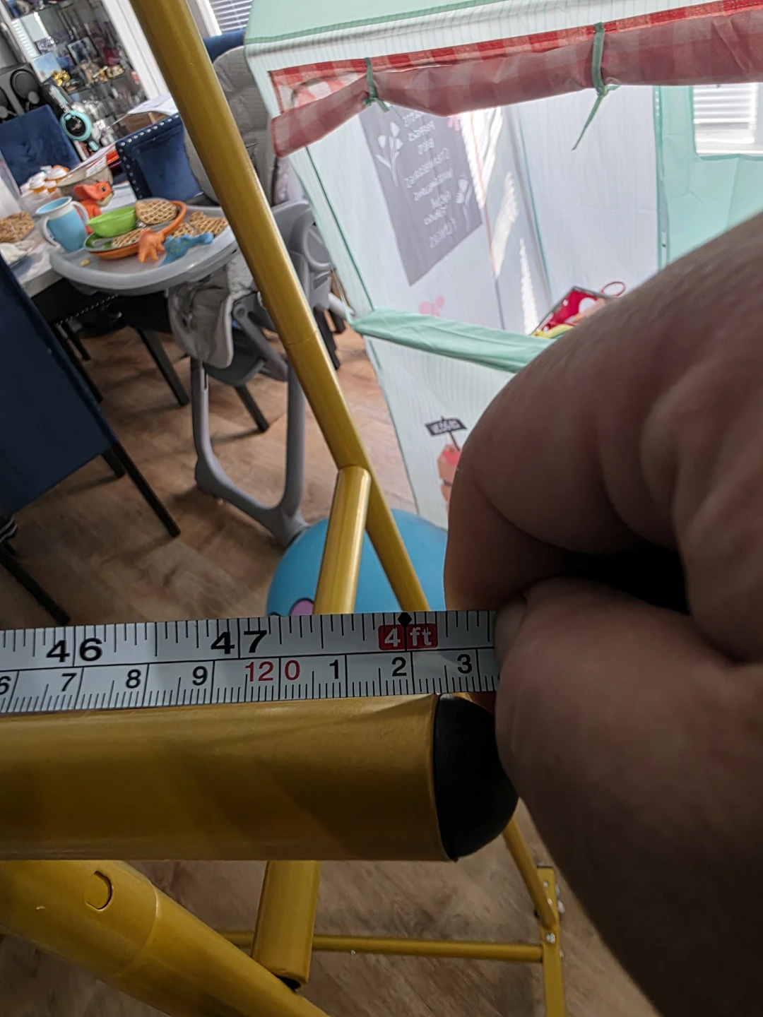 Yellow Metal Garment Rack on Wheels - photo 3