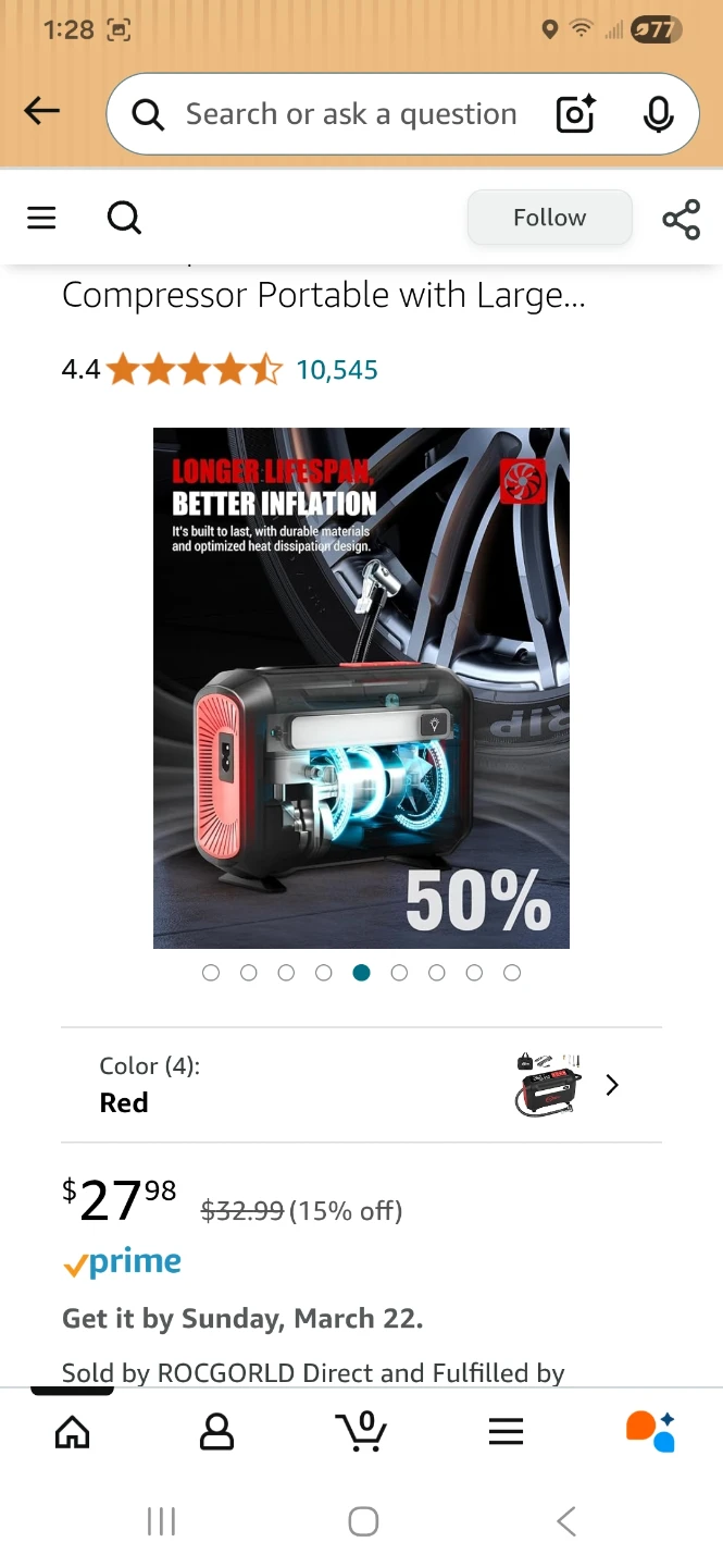 ROCGORLD R8 Tire Inflator Portable Air Compressor - photo 4
