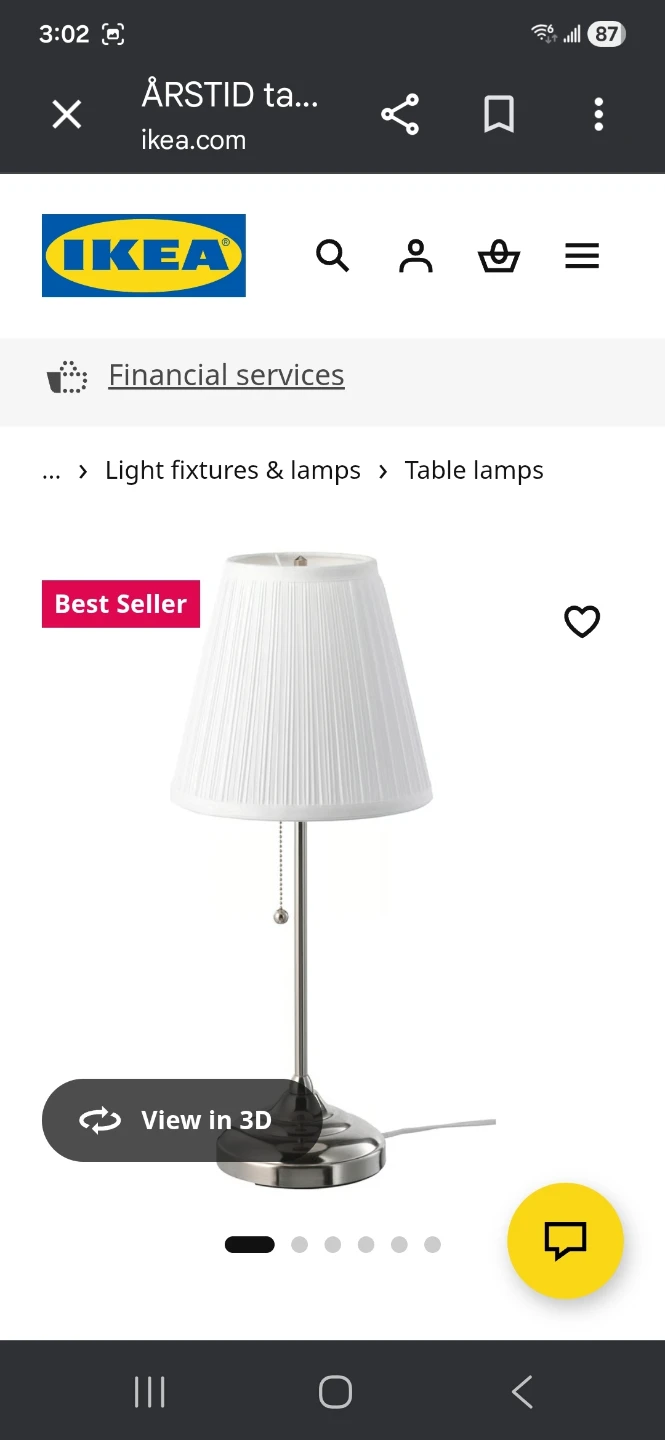 IKEA ÅRSTID Table Lamp - Nickel Plated/White - photo 2