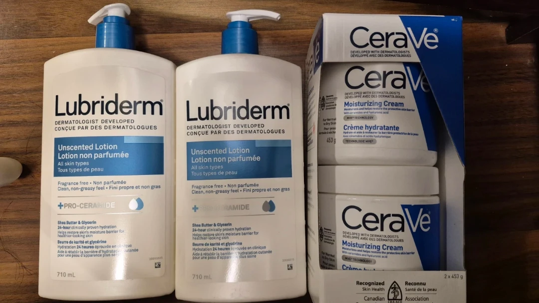 UNOPENED - 453g cerave and 710ml lubriderm