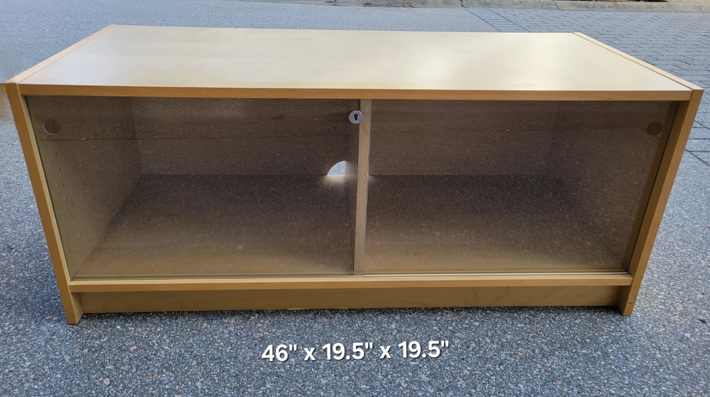 Wood and Glass TV stand / Cabinet. - photo 3