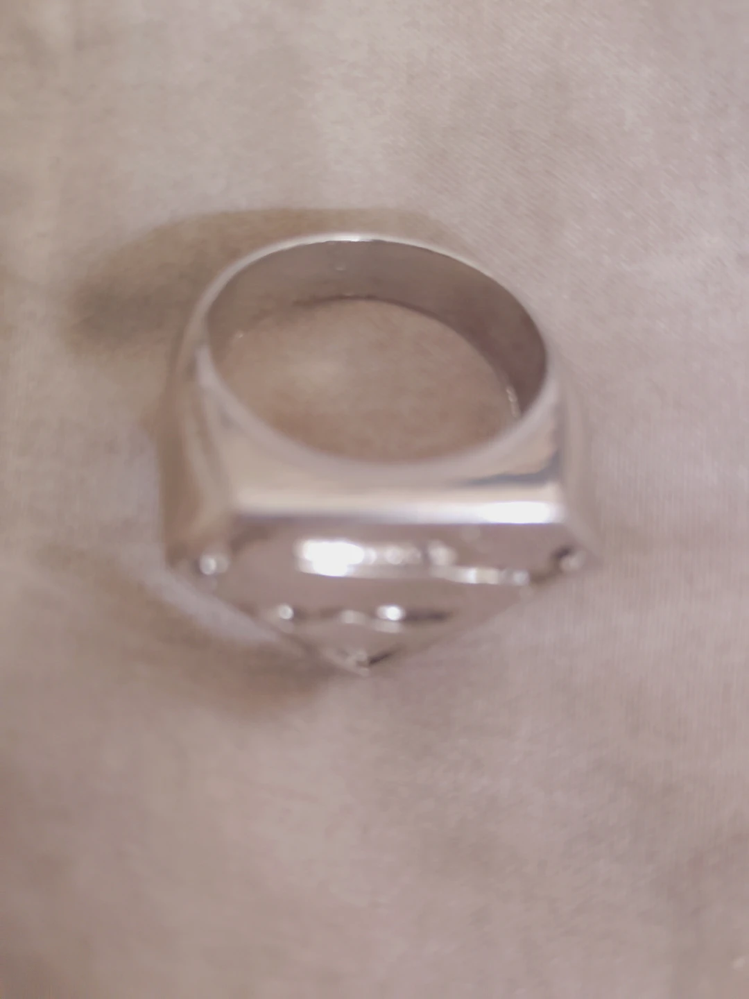 Silver Toned Ring with Embossed Design - photo 2