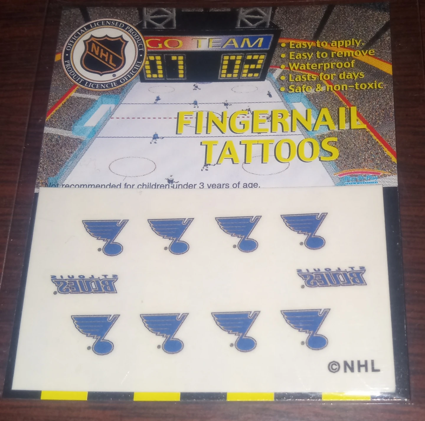 Play-By-Play Fingernail Tattoos - St. Louis Blues