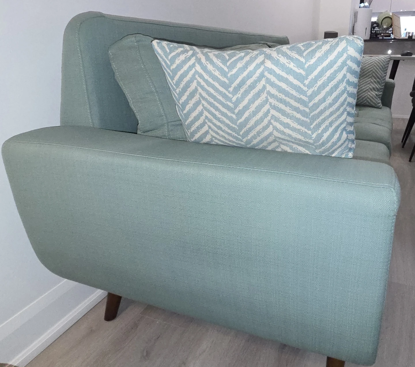 Mint Green 2-Seater Sofa with Decorative Pillows - photo 2