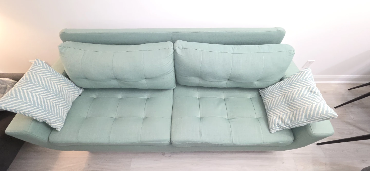 Mint Green 2-Seater Sofa with Decorative Pillows - photo 4