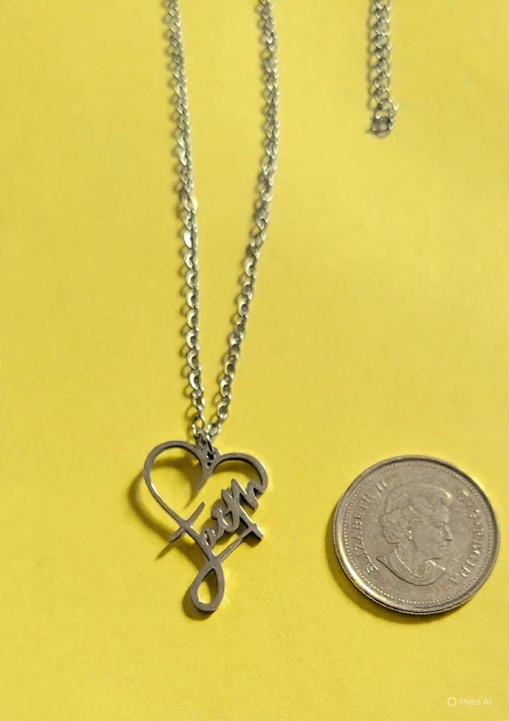 Heart 'Faith' Pendant Necklace - photo 3
