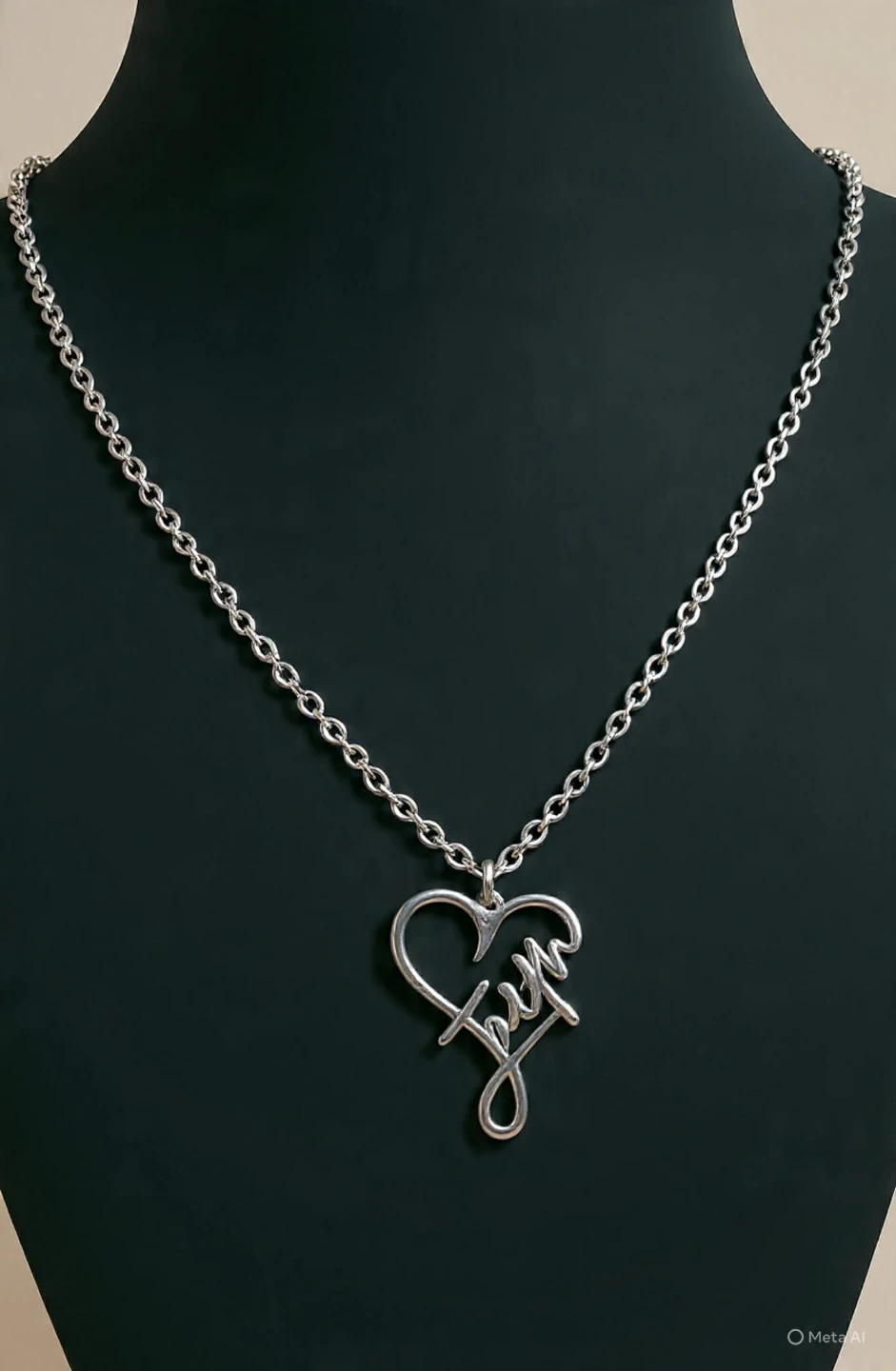 Heart 'Faith' Pendant Necklace