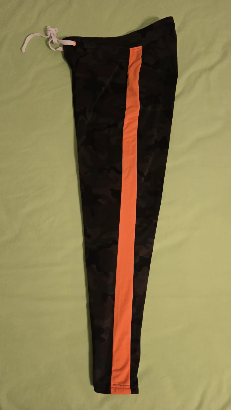 Kids Camo Jogger Pants with Orange Stripes - photo 2