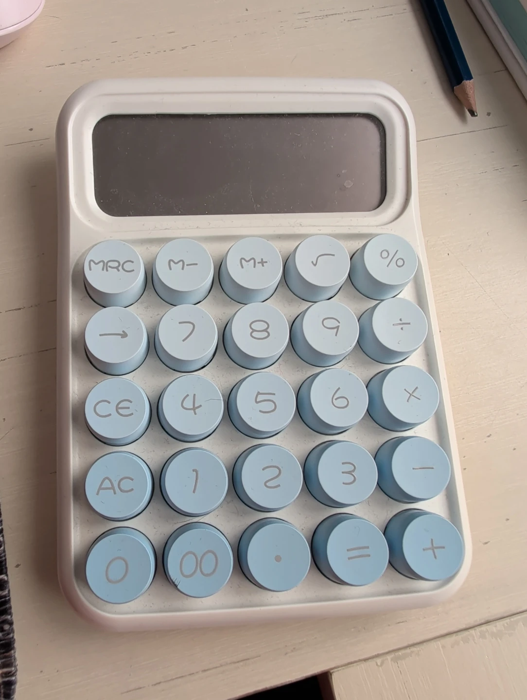 Cute Pastel Blue Basic Calculator 🥕