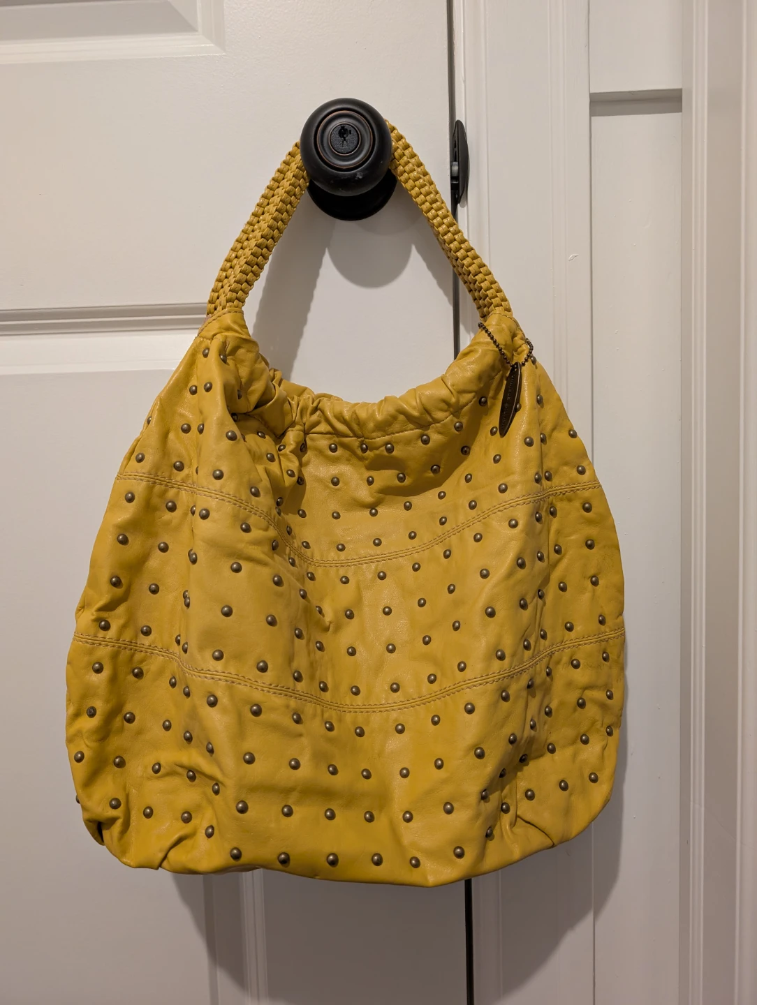 Chinese Laundry Yellow Studded Hobo Bag