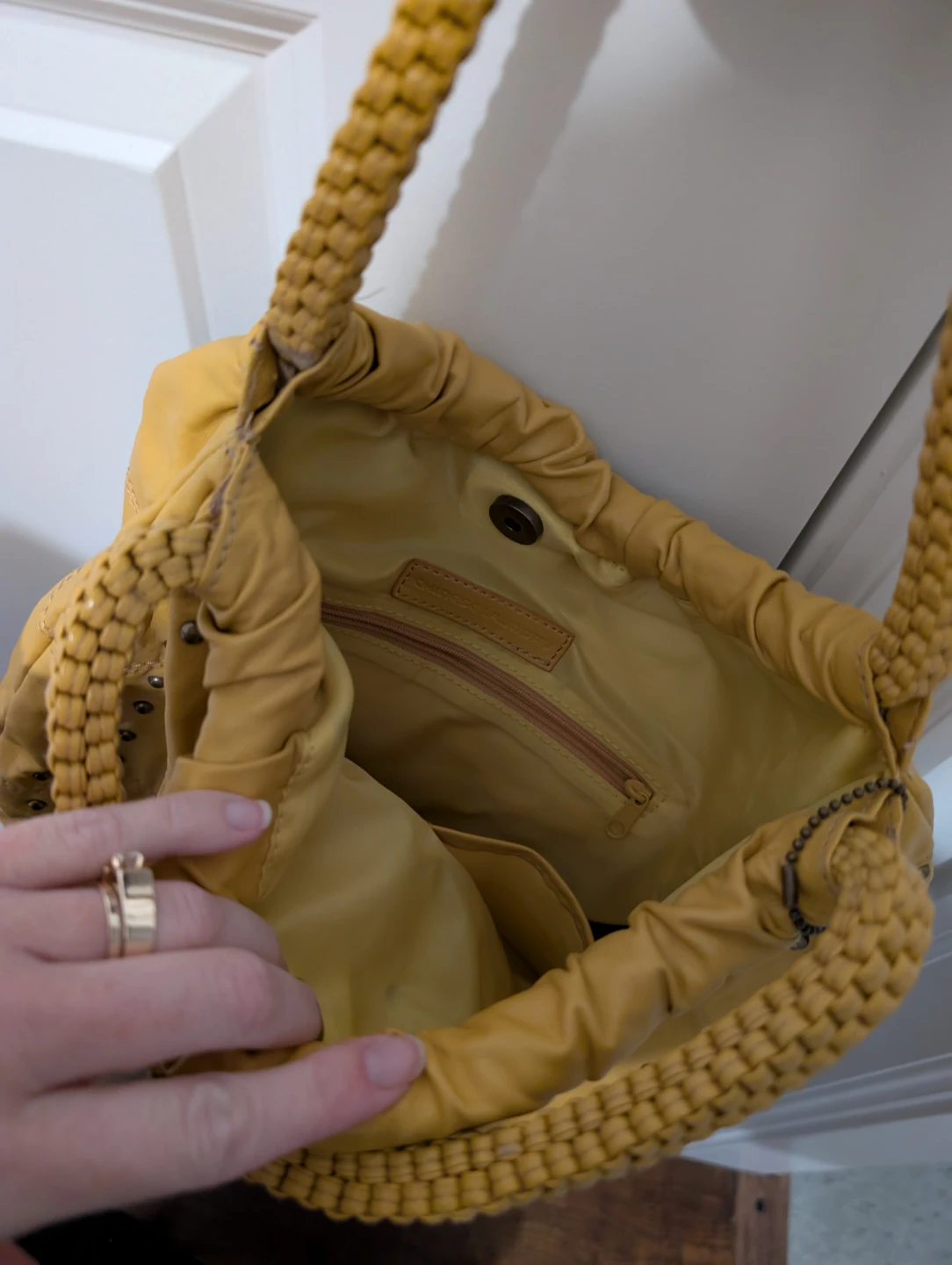 Chinese Laundry Yellow Studded Hobo Bag - photo 3