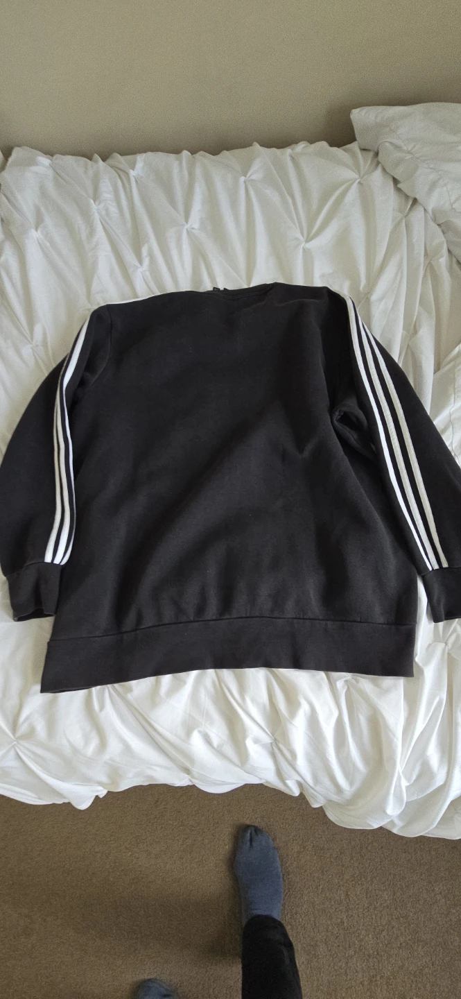 Mens Adidas Black Sweatshirt with White Stripes XXL - photo 2