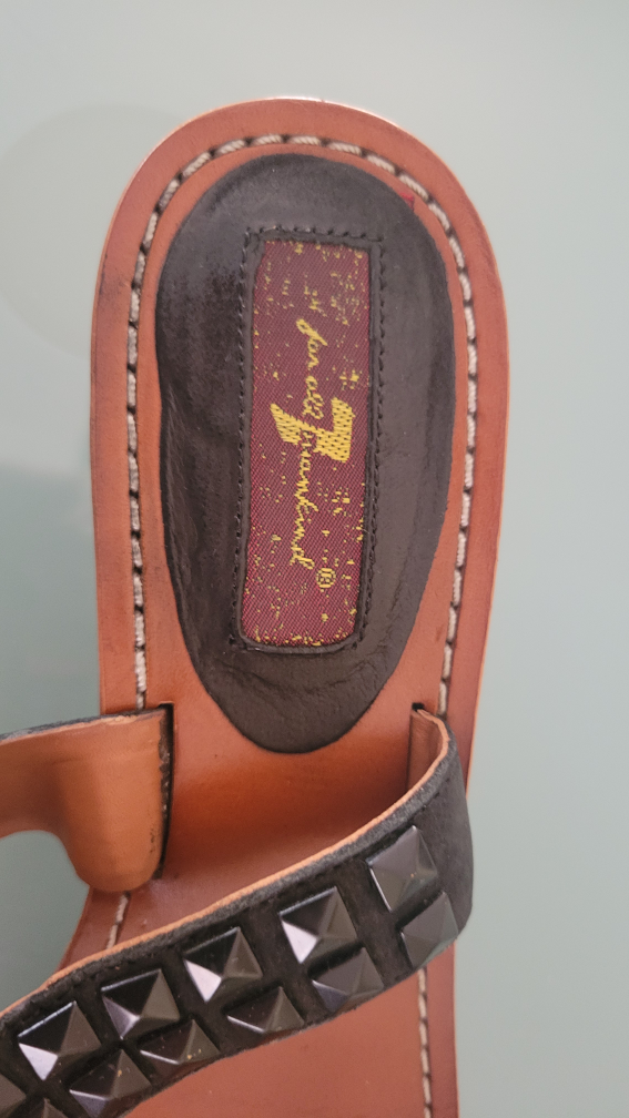 7 For All Mankind Black Studded Leather Sandals - photo 4
