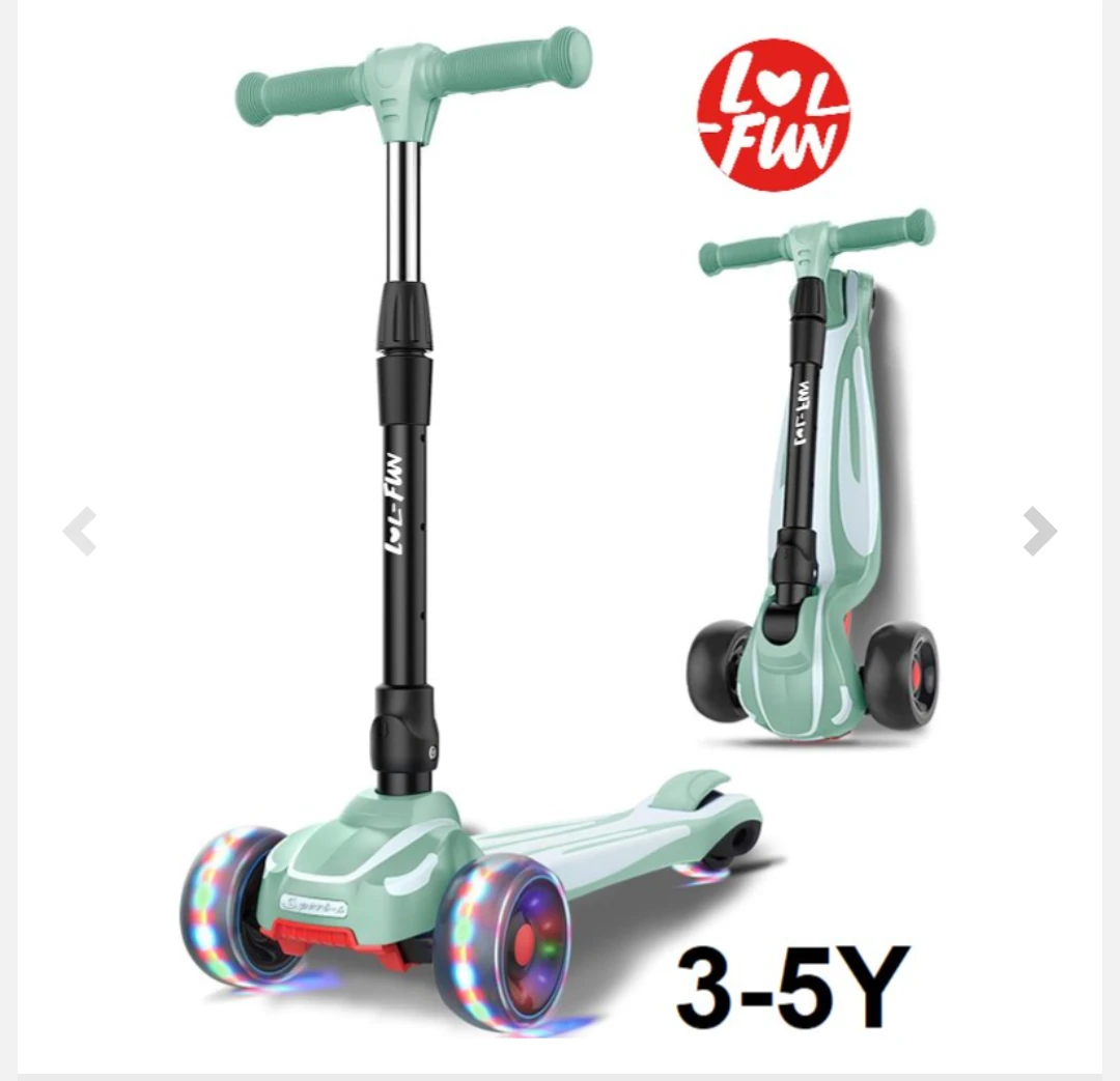LOL FUN Kids 3-Wheel Kick Scooter