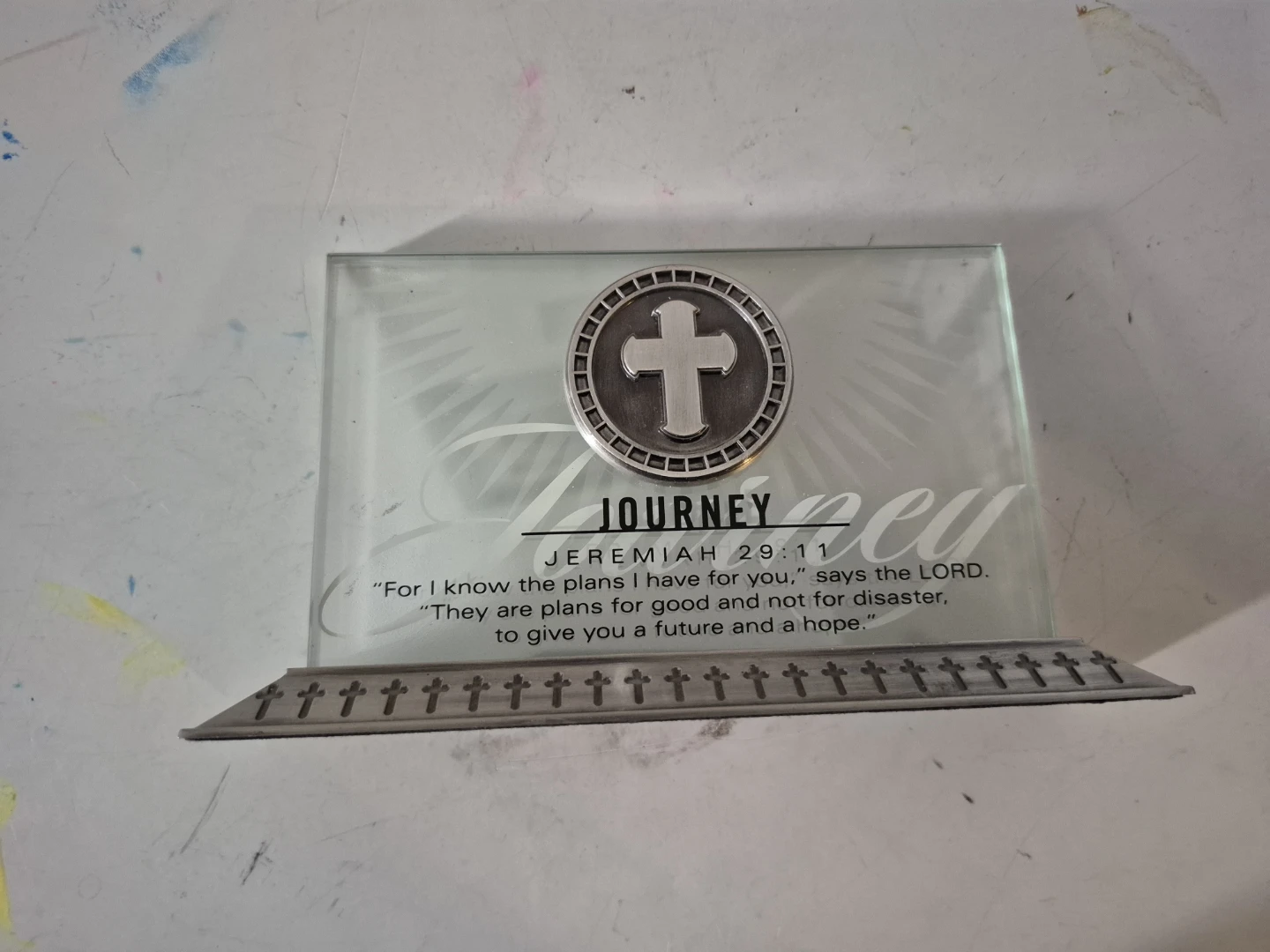 Lighthouse Christian Products "Journey" Glass Plaque