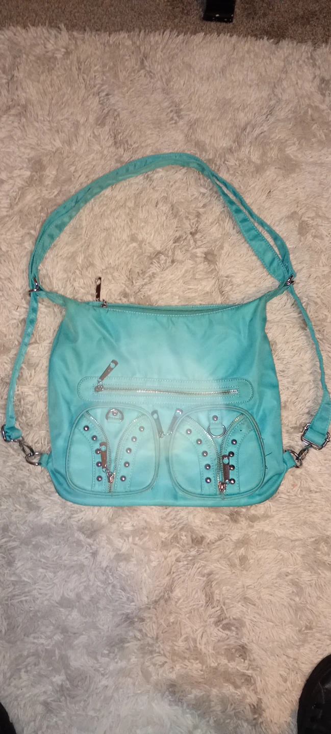 Turquoise Convertible Backpack Purse
