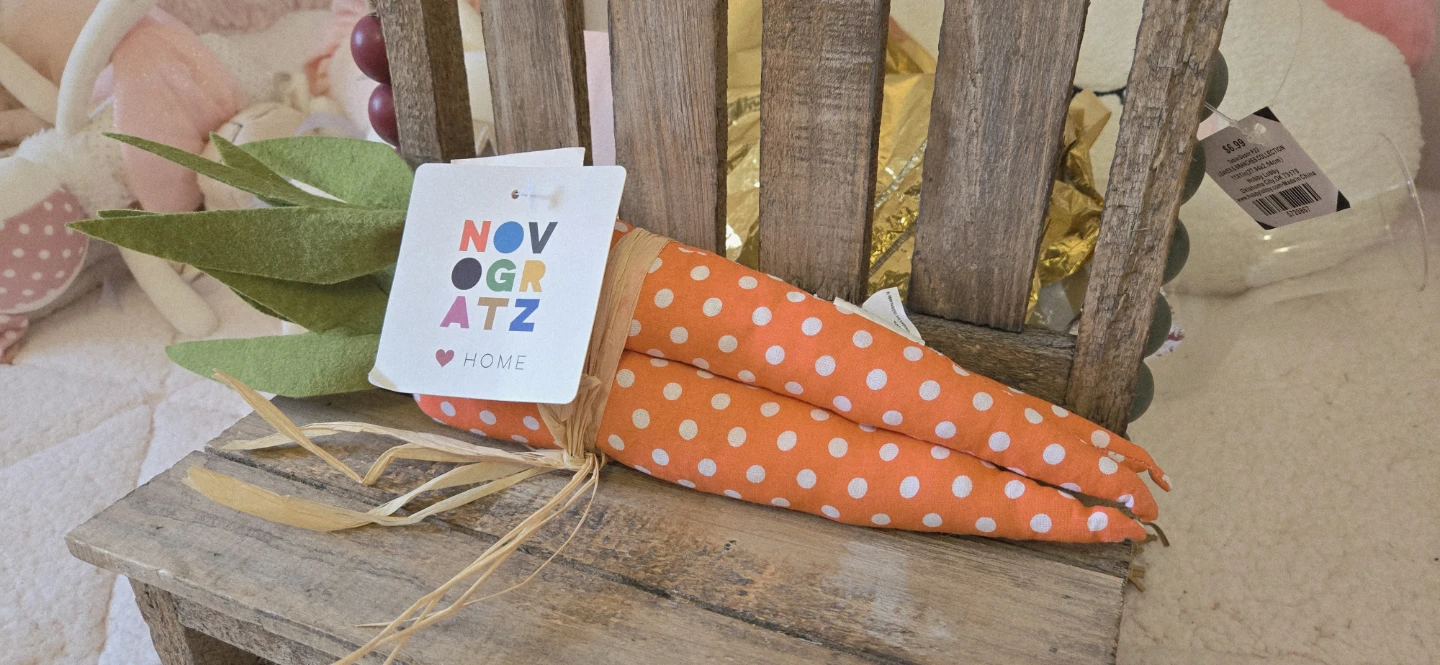 Novertatz Easter Carrot. Fabric & Weighted