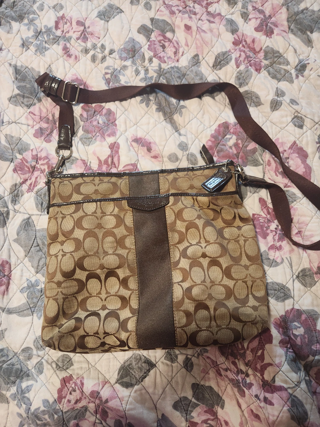 Coach Monogram Crossbody Bag as is