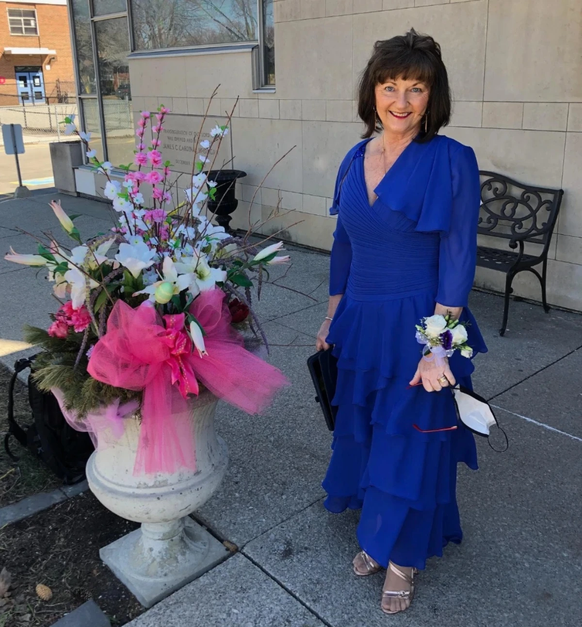 Blue Ruffled Chiffon Dress with Bolero mother of the bride. - photo 2