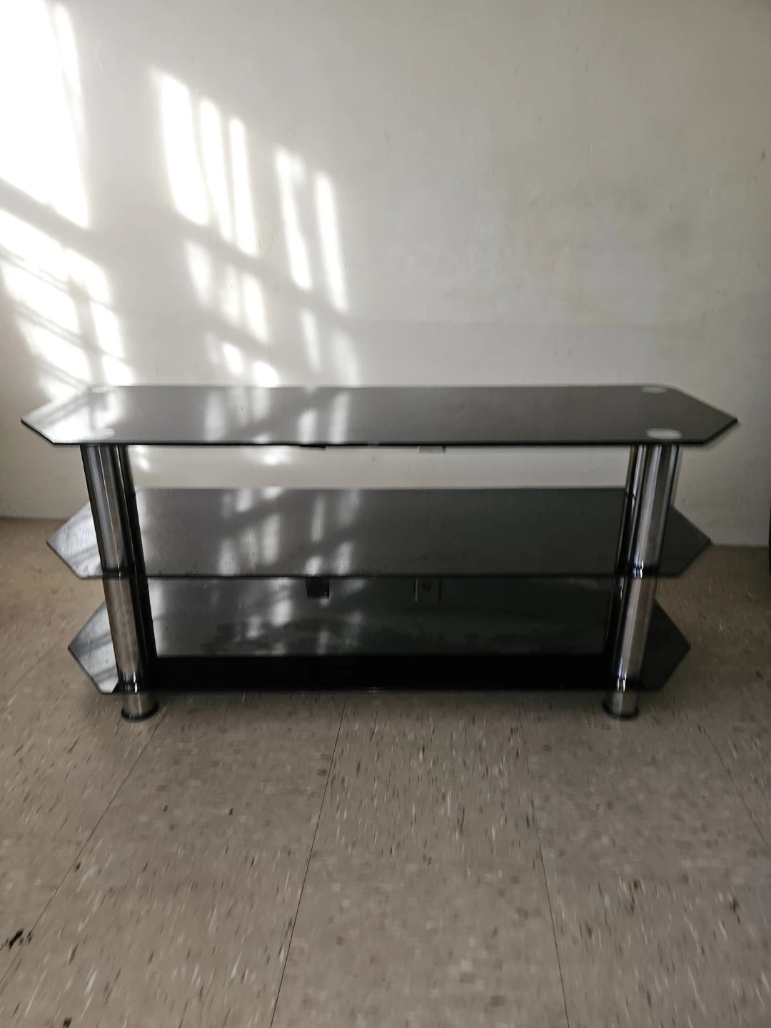 Glass and Chrome TV Stand