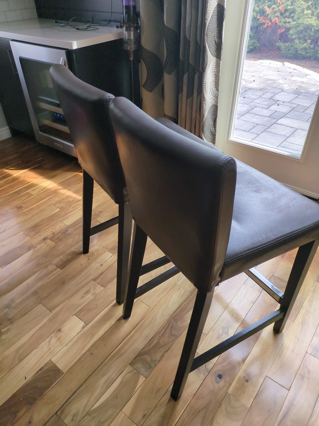 Set of 2 Dark Brown Faux Leather Bar Stools - photo 2