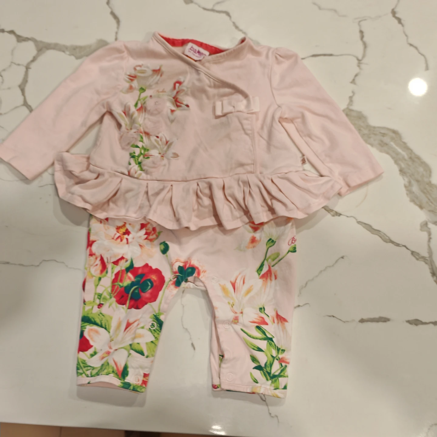 Baker by Ted Baker Baby Girl Floral Romper - 3-6 Months - photo 2