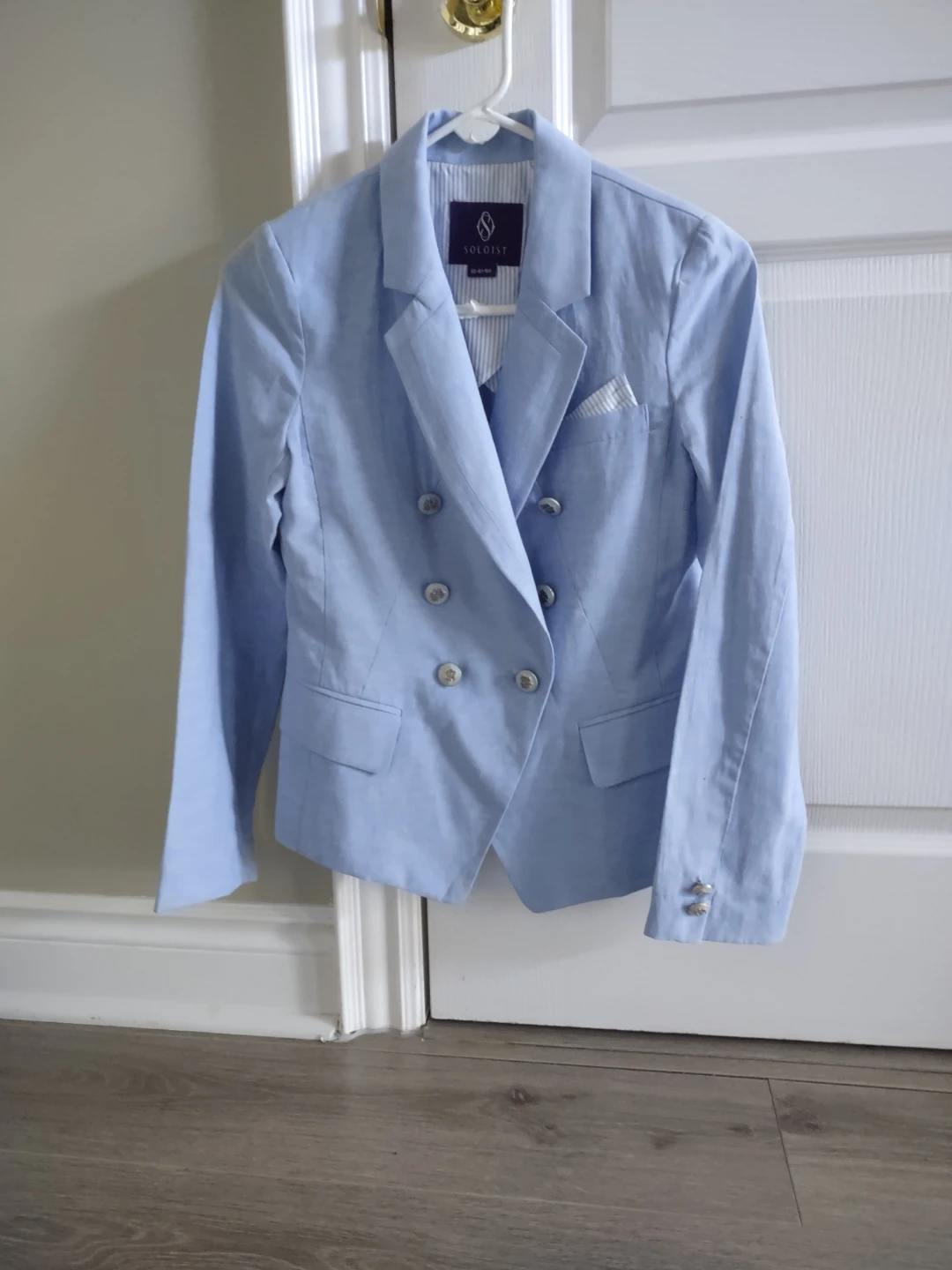 SOLOIST Light Blue Double-Breasted Blazer