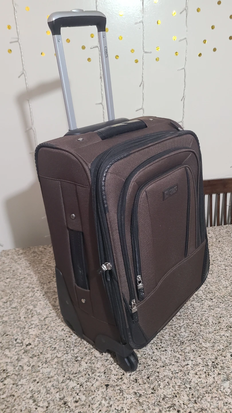 Chaps Brown Rolling Suitcase Luggage - photo 3